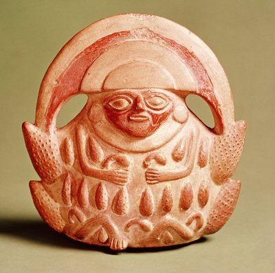 Inca Agricultural Deity Wearing a Moon Headdress and a Costume Decorated with Corn and Squashes, 16th Century by Incan